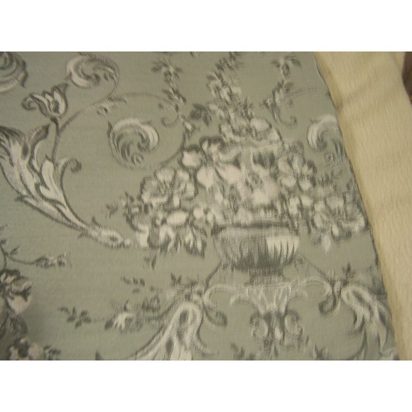 2 Croscill King Pillow Sham Damask Scroll Green Sage Silver Satin Edging 20x36 - Picture 4 of 12